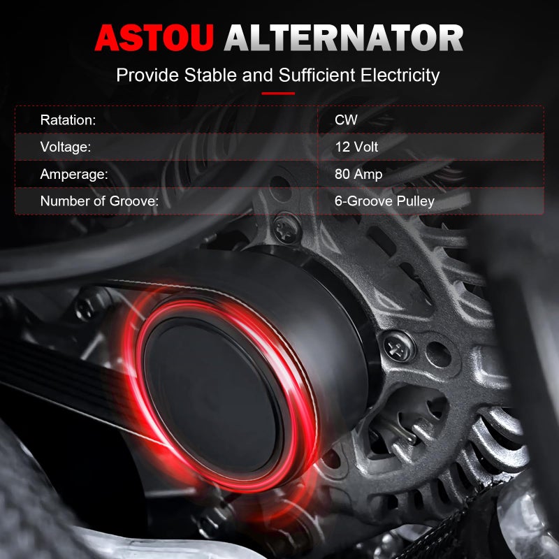 ASTOU مولد كهربائي جديد من ASTOU متوافق مع مخرجات عالية 1.8L 2003-2008 لسيارة Toyota for Pontiac لـ Corolla/Vibe/Matrix مجموعة إعادة بناء المولد استبدال 13878 - Image 2